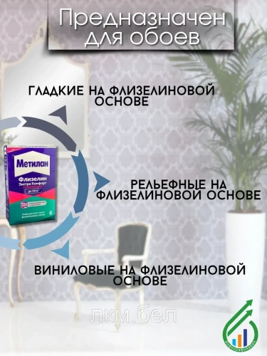Клей для обоев Метилан Флизелин Экстра Комфорт с индикатором 500г фото 3