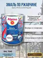 Грунт-эмаль быстросохнущая по ржавчине Альпина RAL 9003 750 мл (белый)