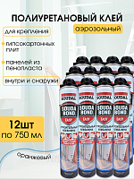 Клей-пена полиуретановая пистолетный "SOUDAL"" SOUDABOND EASY 750 мл 12 баллонов"